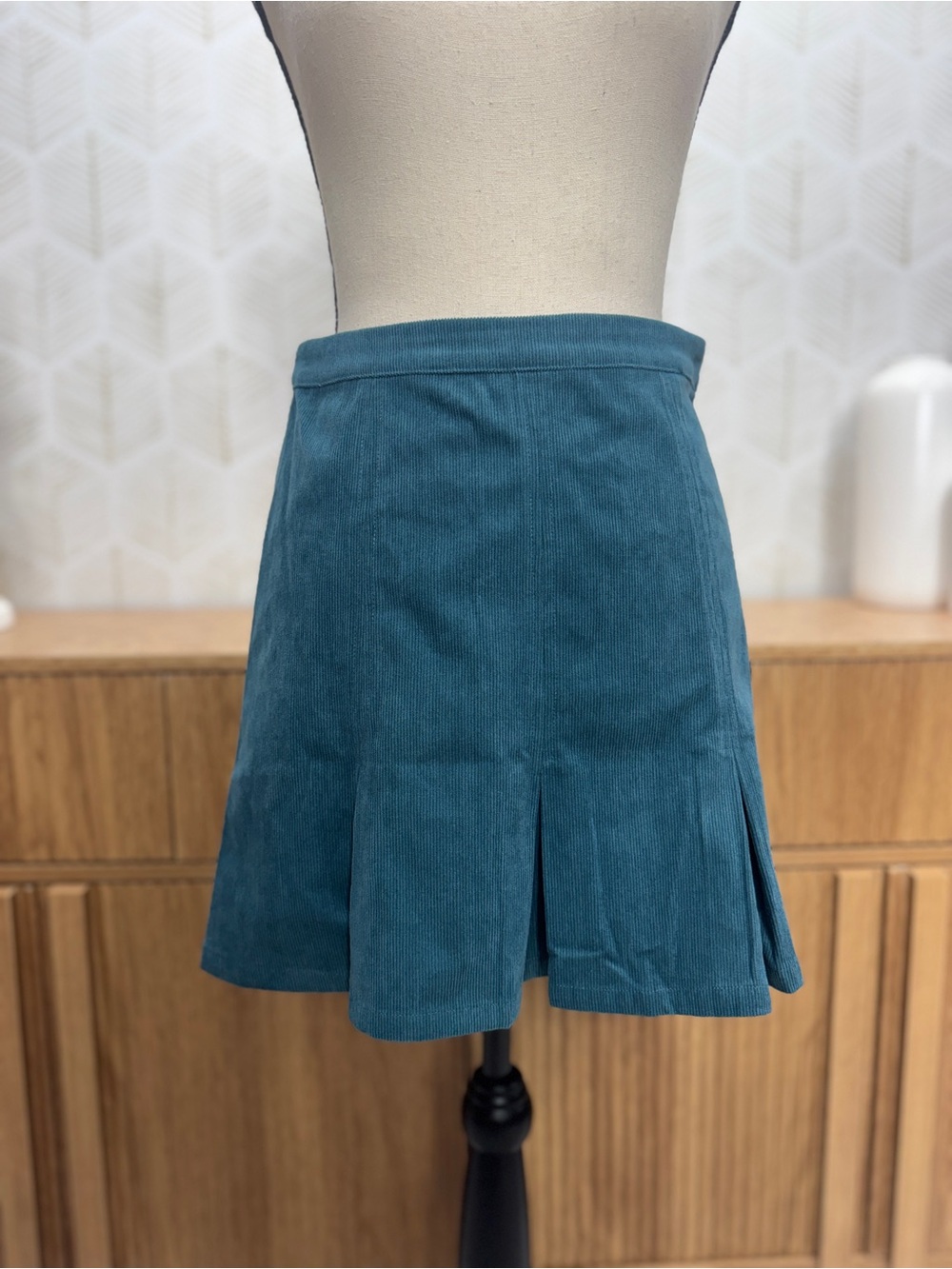 Kori Teal Corduroy Skater Skirt